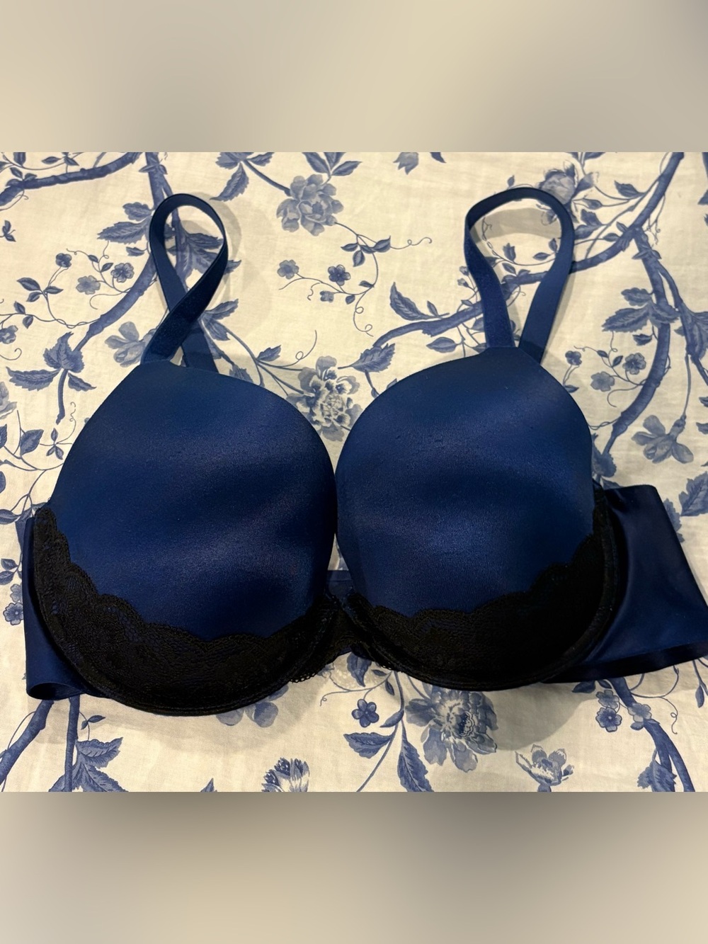 Navy Blue & Black Push Up, Padded Bra, 38C, Soma